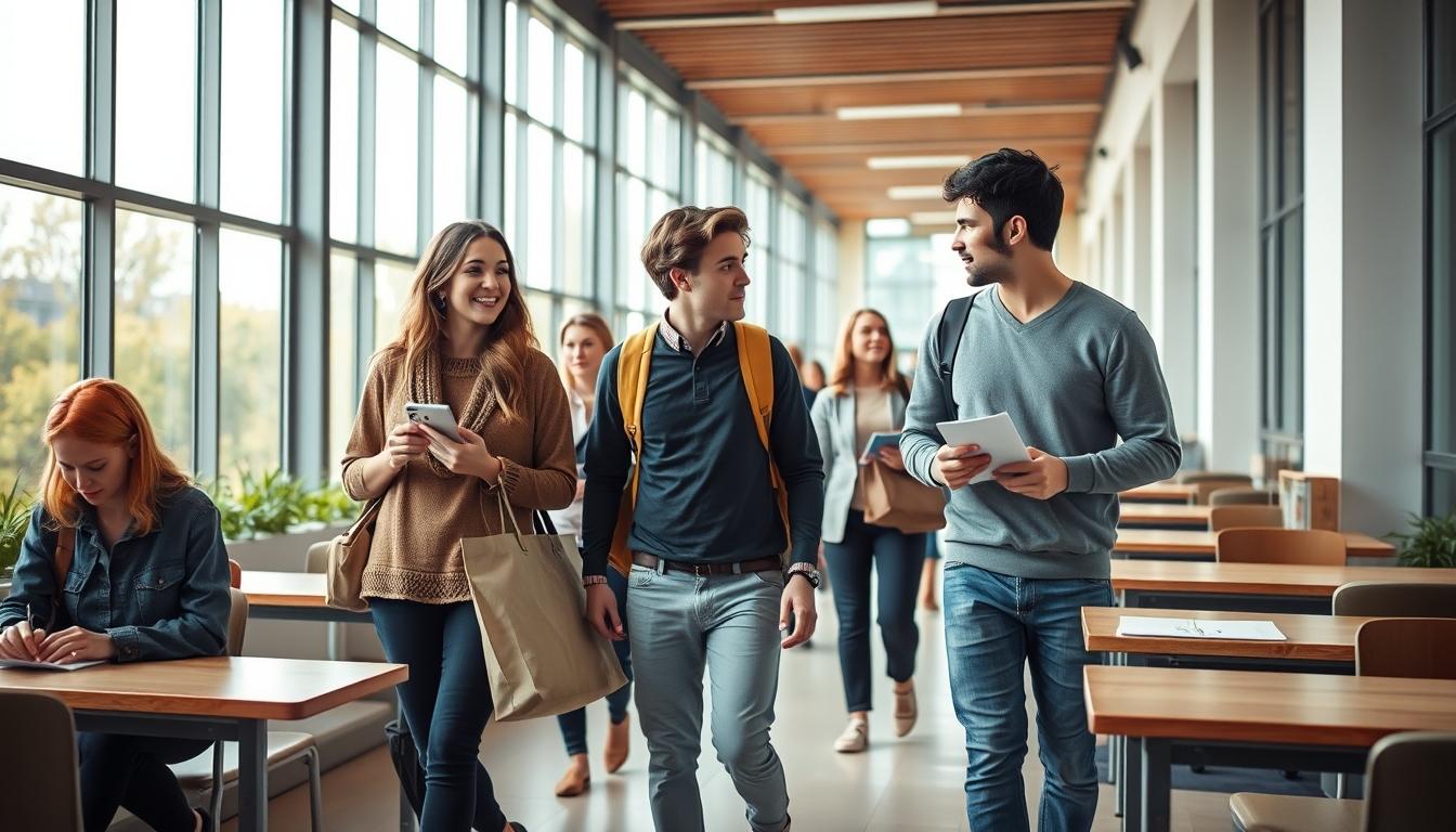 Student using a study guide to organize academic notes