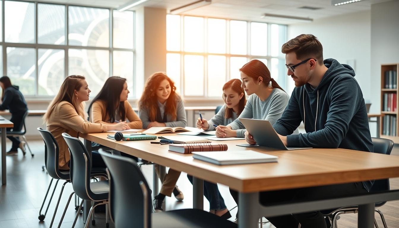 Students working in research laboratory